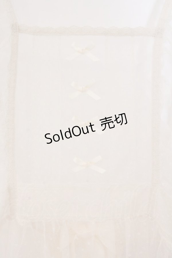 画像2: m petit by misako / ドットチュールエプロン S アイボリー O-26-02-14-051-LO-OP-OW-ZT0225L (2)