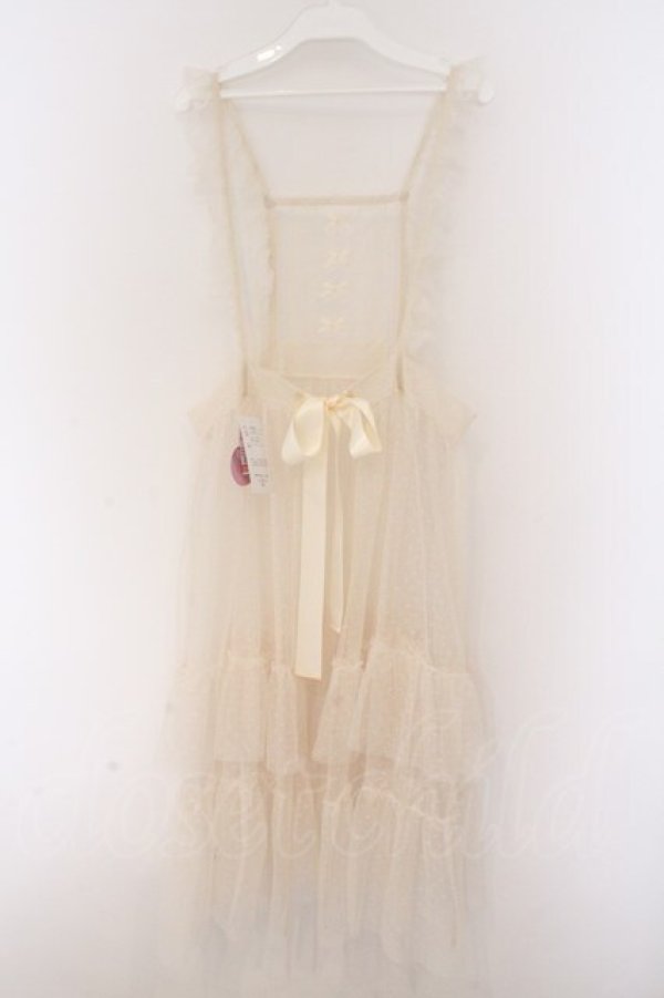 画像3: m petit by misako / ドットチュールエプロン S アイボリー O-26-02-14-051-LO-OP-OW-OS (3)