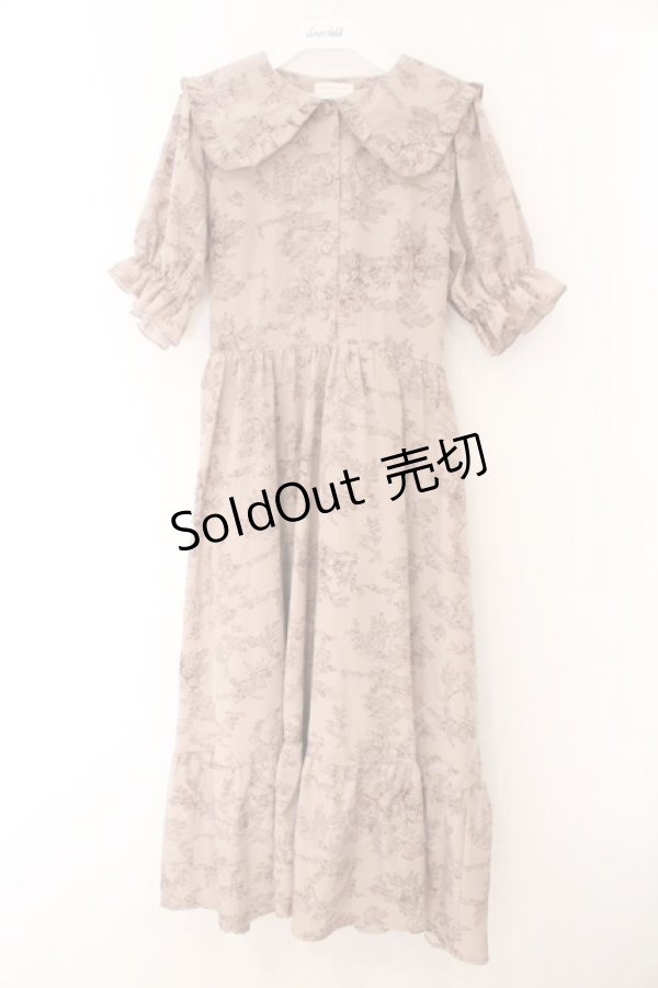 画像1: m petit by misako / トワルドジュイセーラーワンピース S ピンク O-26-02-14-053-LO-OP-OW-ZT0225L (1)