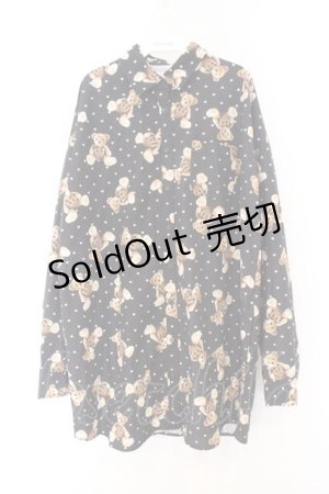 画像: Ank Rouge / ハートドットBearBigシャツ M クロ O-26-02-14-061-CA-BL-OW-OS