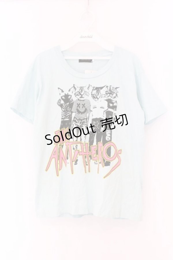 画像1: WORLD WIDE LOVE！(Rydia) / 猫バンド風Tシャツ 1 ミントブルー O-26-02-14-062-PU-TO-OW-OS (1)