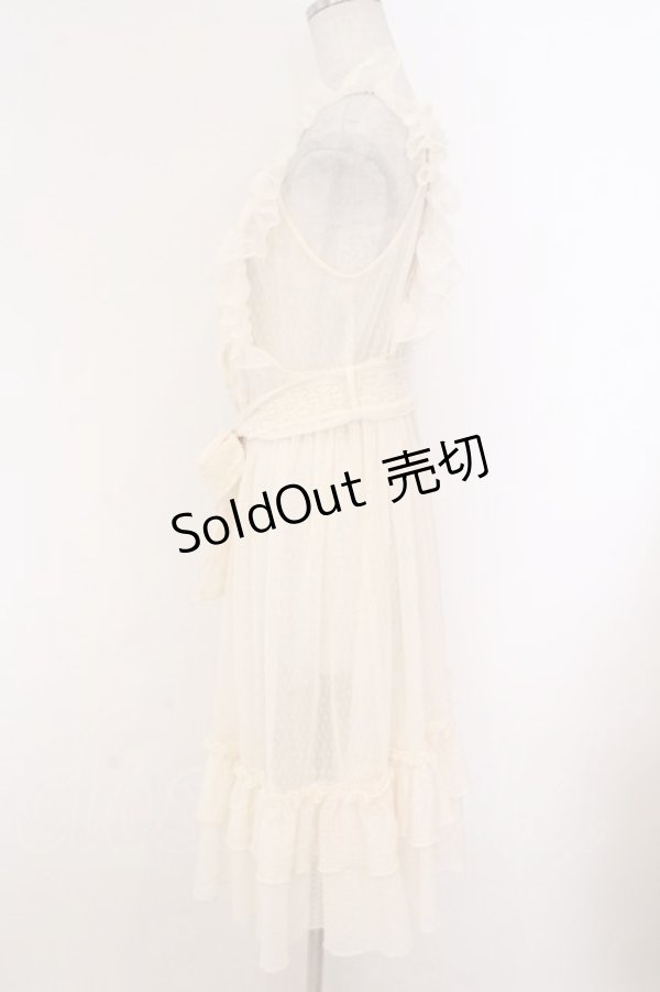 画像3: Chalmiere / ドットチュールエプロン M アイボリー O-26-02-14-005-0-OP-YM-OS (3)