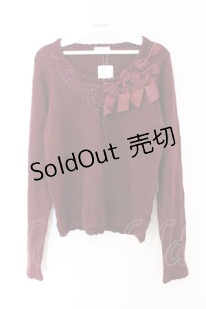 画像: axes femme / アシメリボンデザインプルオーバー M ワイン O-26-02-14-066-AX-TO-OW-OS