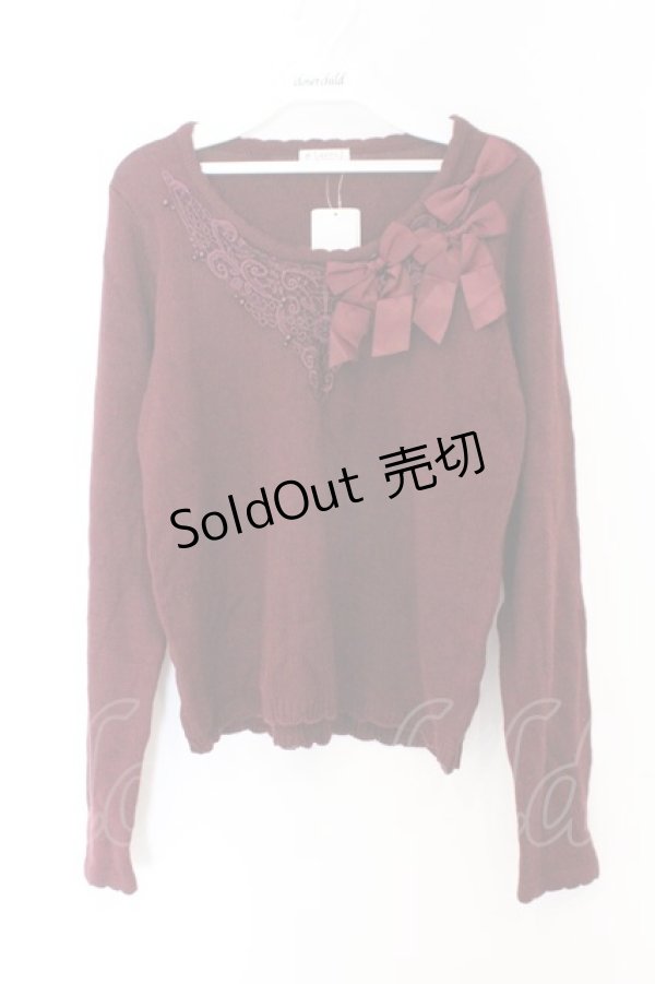 画像1: axes femme / アシメリボンデザインプルオーバー M ワイン O-26-02-14-066-AX-TO-OW-OS (1)