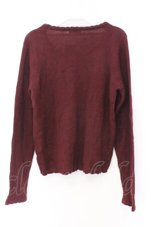 画像3: axes femme / アシメリボンデザインプルオーバー M ワイン O-26-02-14-066-AX-TO-OW-OS (3)