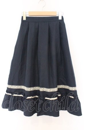 画像: axes femme / ライン使いスカート M ネイビー O-26-02-14-067-AX-OP-OW-OS