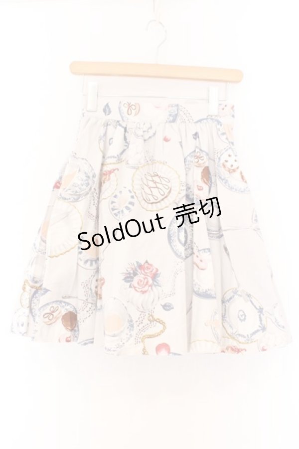 画像1: MILK / Tea Partyスカート  ブルーグレーベース O-26-02-14-069-ML-SK-OW-OS (1)