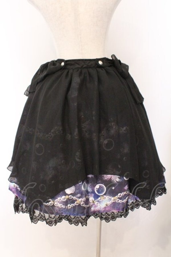 画像4: axes femme kawaii / ディープオーシャンリボンスカート M クロ O-26-02-14-070-AX-SK-OW-OS (4)