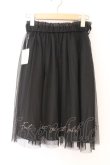 画像1: Fi.n.t / スケッチロゴ刺繍チュールスカート F クロ O-26-02-14-074-CA-SK-OW-OS (1)