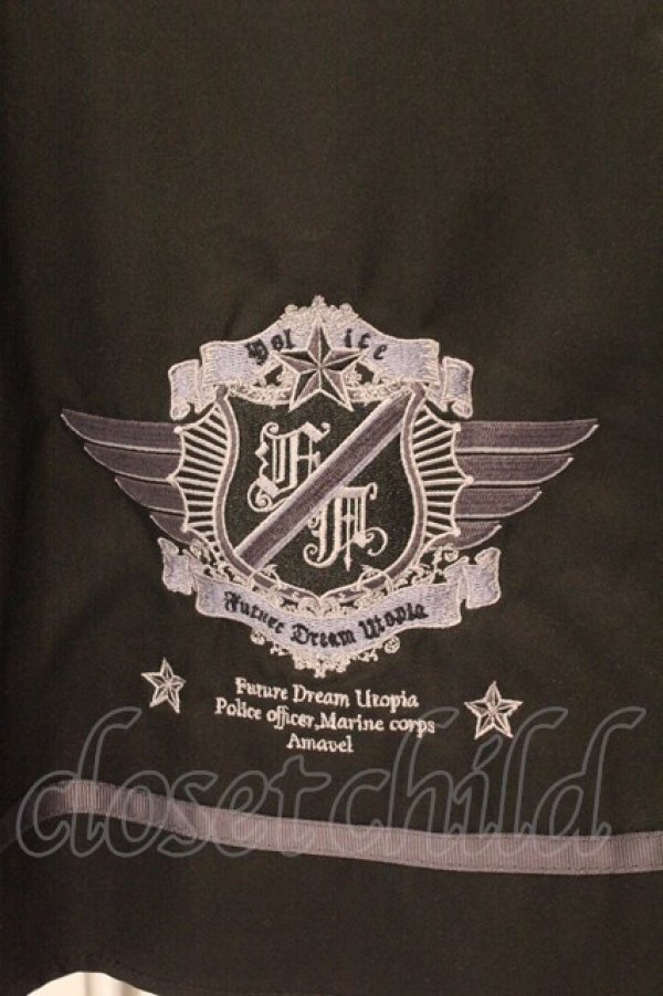 画像2: Amavel / Sergeant Emblemサイドプリーツスカート F クロ O-26-02-14-075-CA-SK-OW-OS (2)