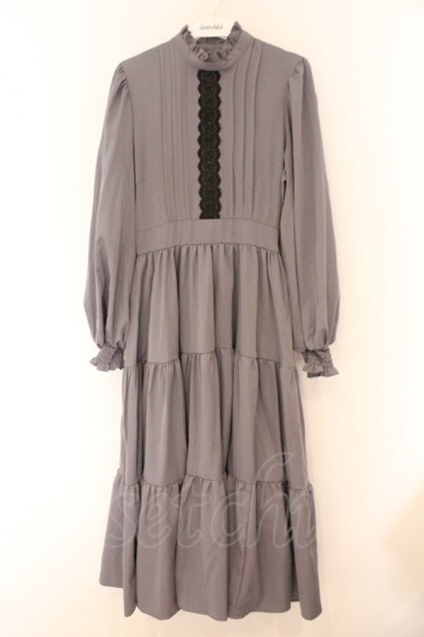 画像1: m petit by misako / AM＊レースティアードワンピース S グレー O-26-02-14-079-LO-OP-OW-OS (1)