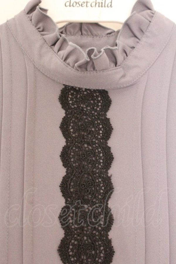 画像2: m petit by misako / AM＊レースティアードワンピース S グレー O-26-02-14-079-LO-OP-OW-OS (2)