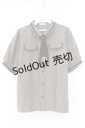 画像: axes femme / ミリタリー風タイ付ブラウス M グリーン O-26-02-14-080-AX-BL-OW-OS