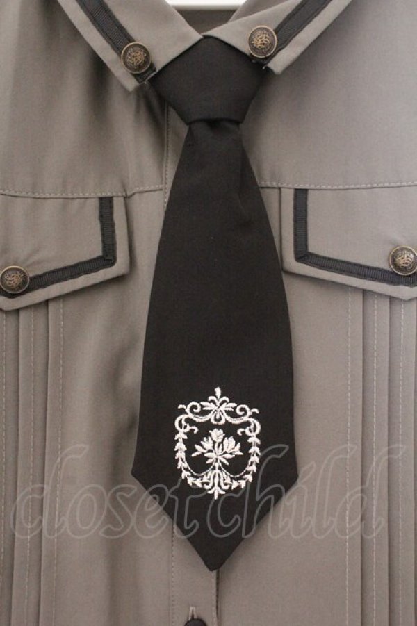 画像2: axes femme / ミリタリー風タイ付ブラウス M グリーン O-26-02-14-080-AX-BL-OW-OS (2)