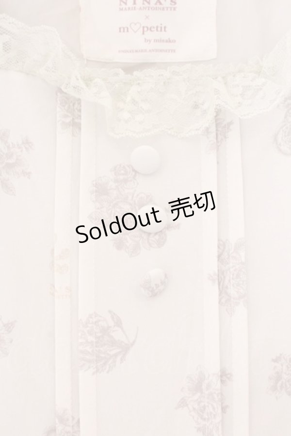 画像2: m petit by misako / NINA'S 花柄スクエアネックワンピース S アイボリー O-26-02-14-081-LO-OP-OW-ZT0225L (2)