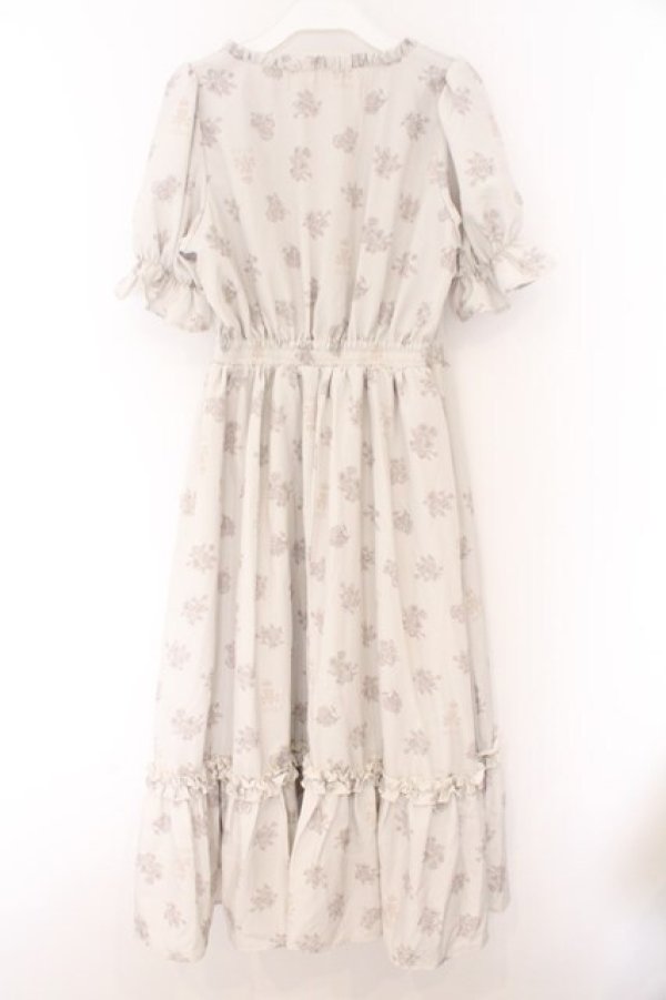 画像3: m petit by misako / NINA'S 花柄スクエアネックワンピース S アイボリー O-26-02-14-081-LO-OP-OW-OS (3)