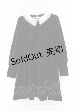 画像: Fi.n.t / クレリックベロアミニワンピース F クロ O-26-02-14-082-CA-OP-OW-OS