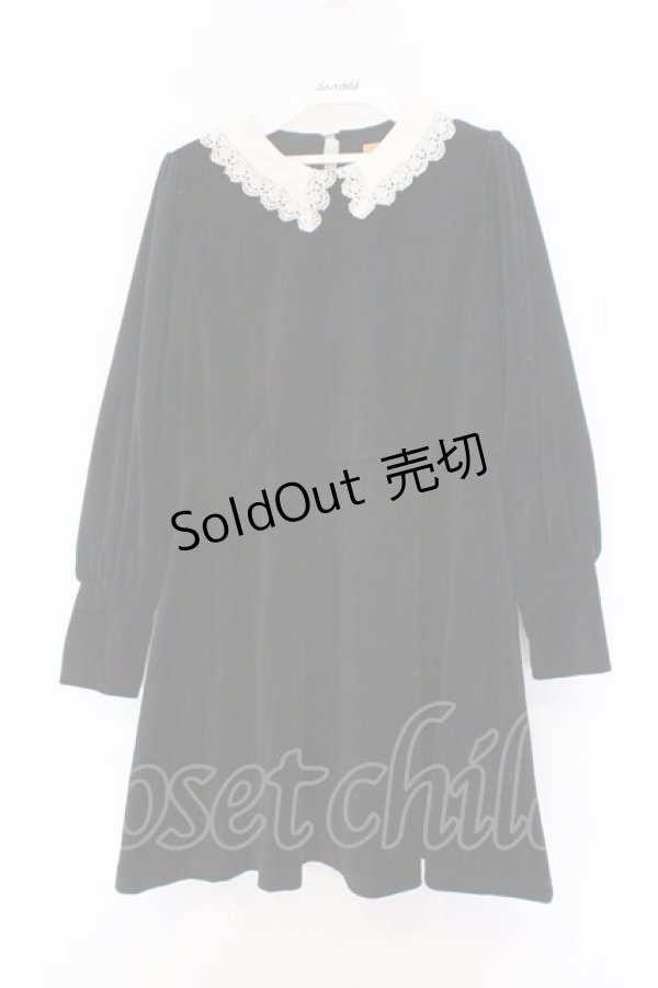 画像1: Fi.n.t / クレリックベロアミニワンピース F クロ O-26-02-14-082-CA-OP-OW-OS (1)