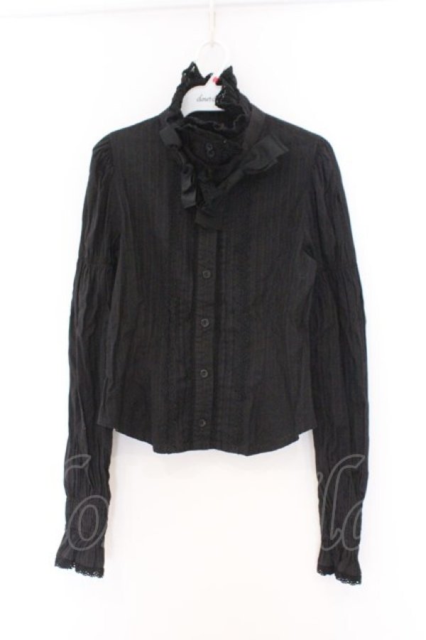 画像1: ALICE and the PIRATES / ダイナドロップブラウス  クロ O-26-02-14-007-PA-BL-OW-OS (1)