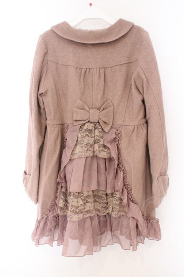 画像3: axes femme / 袖リボンダブルボタンコート M ピンクベージュ O-26-02-14-085-AX-CO-OW-OS (3)