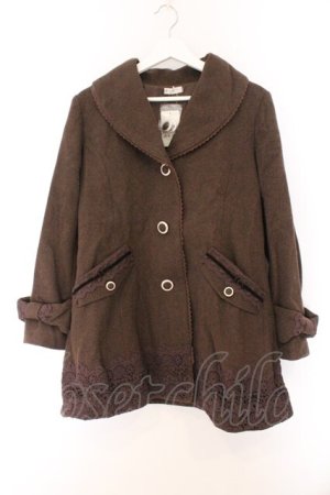 画像: axes femme / 裾レース使いコート M ブラウン O-26-02-14-086-AX-CO-OW-OS