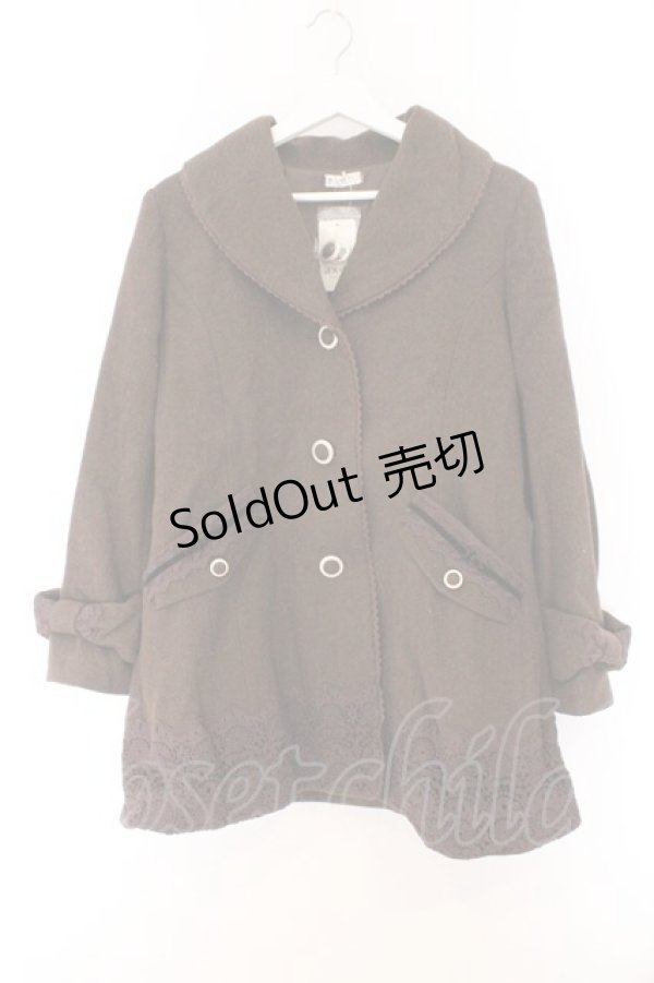 画像1: axes femme / 裾レース使いコート M ブラウン O-26-02-14-086-AX-CO-OW-ZTC054 (1)