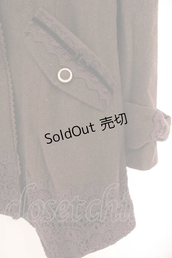 画像2: axes femme / 裾レース使いコート M ブラウン O-26-02-14-086-AX-CO-OW-ZTC054 (2)
