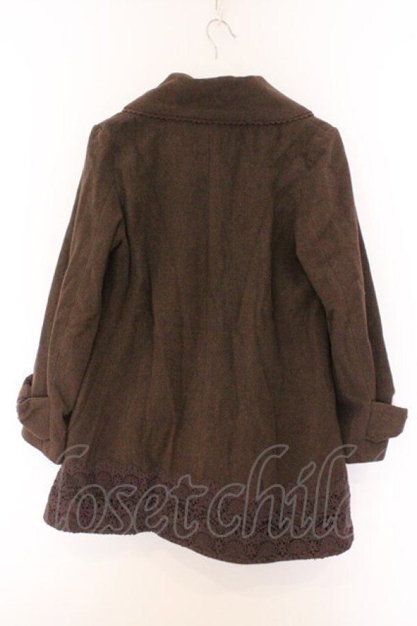 画像3: axes femme / 裾レース使いコート M ブラウン O-26-02-14-086-AX-CO-OW-OS (3)