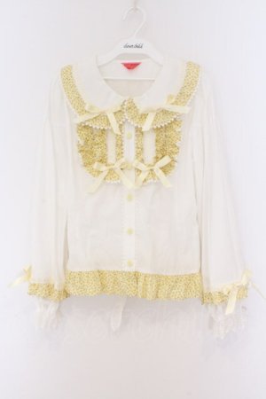 画像: BABY,THE STARS SHINE BRIGHT / Mignonette Fleurie ブラウス  ホワイトｘイエロー O-26-02-14-008-BA-BL-YM-OS