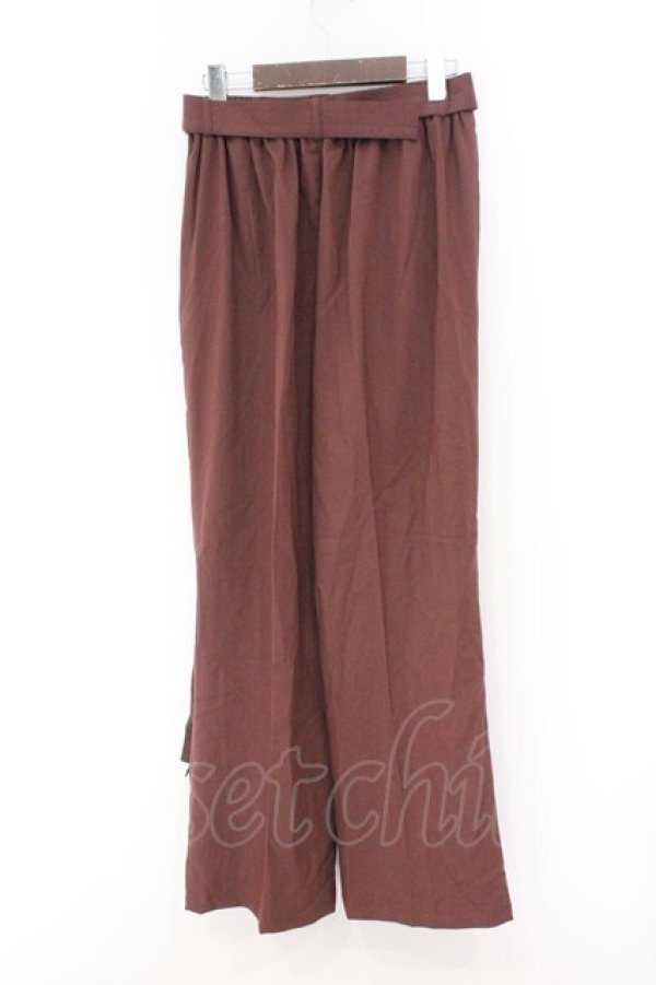 画像3: axes femme / ベルト付カットアウトパンツ F ブラウン O-26-02-14-016-AX-PA-OW-OS (3)