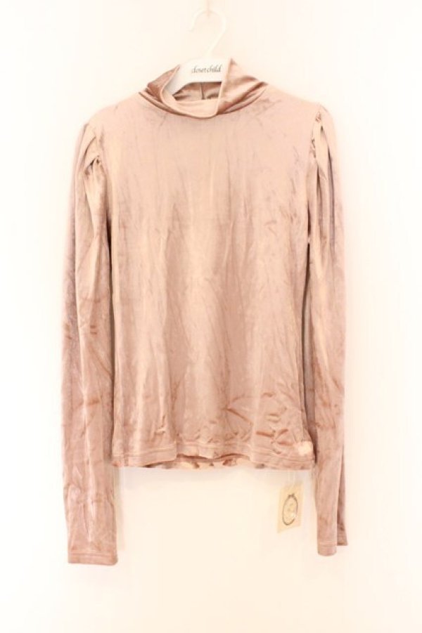 画像1: F i.n.t / ハイネックベロアパフスリーブトップス F ピンク O-26-02-14-018-0-TO-OW-OS (1)