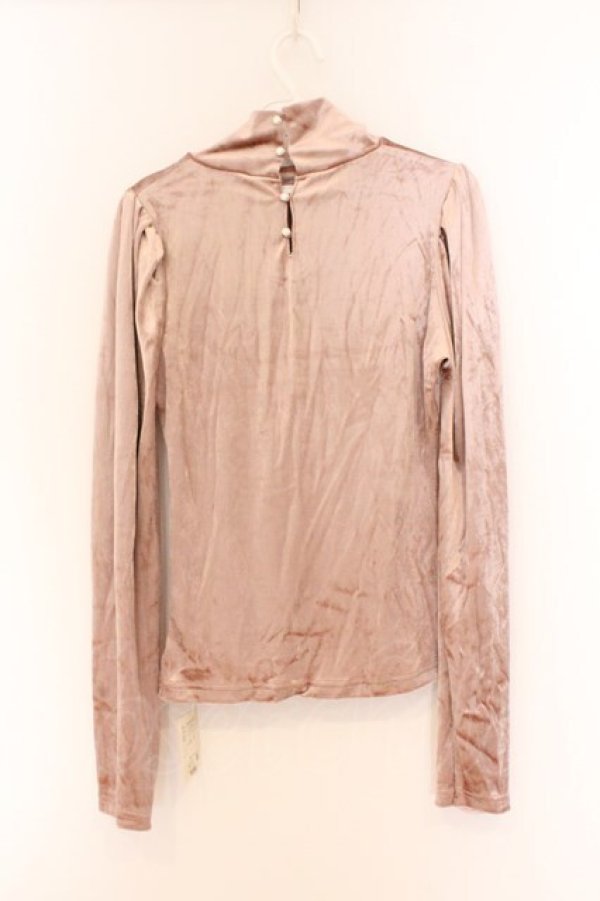 画像2: F i.n.t / ハイネックベロアパフスリーブトップス F ピンク O-26-02-14-018-0-TO-OW-OS (2)