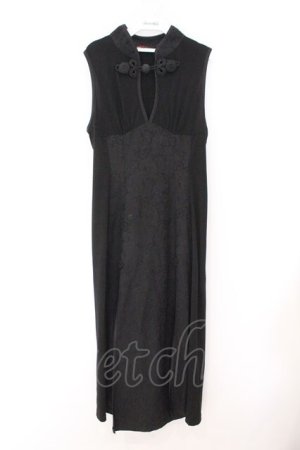 画像: Qutie Frash / チャイナロングワンピ  ブラック O-26-02-14-023-QU-OP-OW-OS