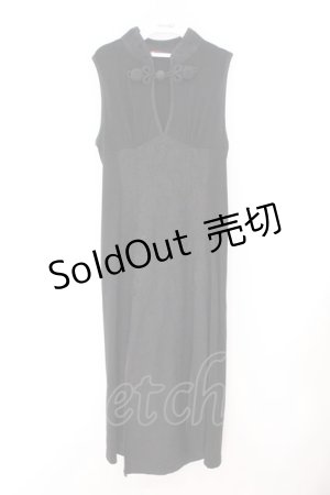 画像: Qutie Frash / チャイナロングワンピ  ブラック O-26-02-14-023-QU-OP-OW-OS