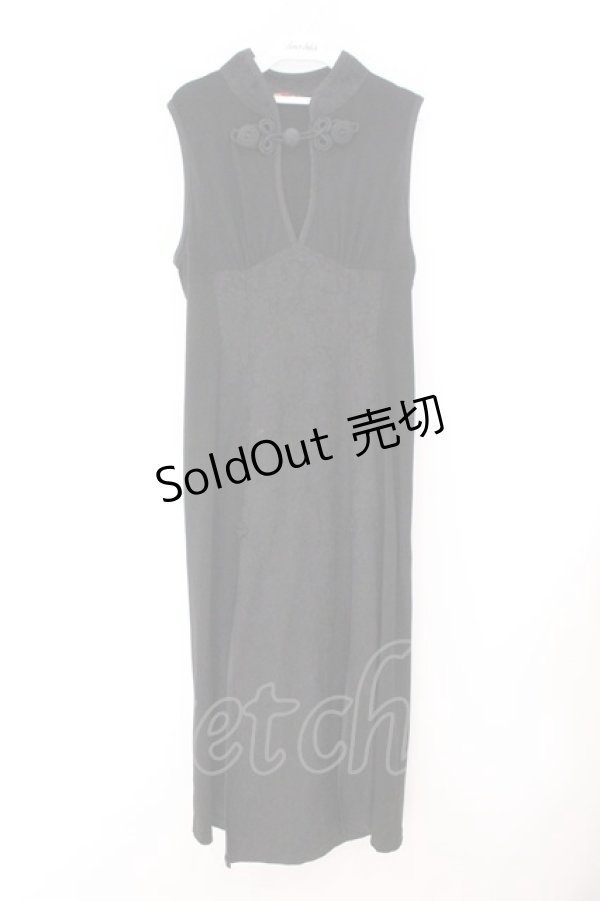 画像1: Qutie Frash / チャイナロングワンピ  ブラック O-26-02-14-023-QU-OP-OW-OS (1)