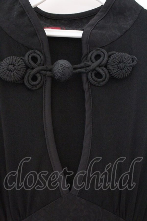 画像2: Qutie Frash / チャイナロングワンピ  ブラック O-26-02-14-023-QU-OP-OW-OS (2)