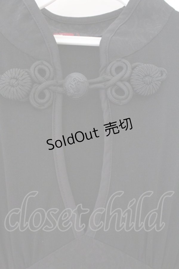 画像2: Qutie Frash / チャイナロングワンピ  ブラック O-26-02-14-023-QU-OP-OW-OS (2)