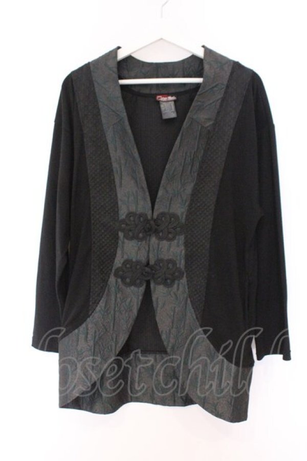 画像1: Qutie Frash / チャイナBIGカーデ  ブラック O-26-02-14-026-QU-TO-OW-OS (1)