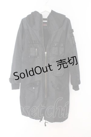 画像: Qutie Frash / ミリタリーコート  ブラック O-26-02-14-027-QU-CO-OW-OS