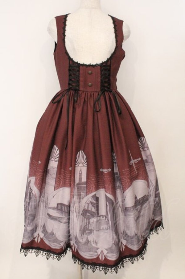 画像1: Forest Song / コルセット風ジャンパースカート  ワイン O-26-02-16-028-LO-OP-IG-OS (1)