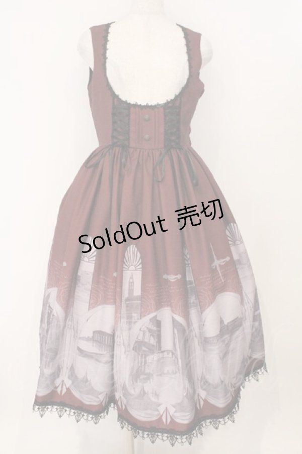 画像1: Forest Song / コルセット風ジャンパースカート  ワイン O-26-02-16-028-LO-OP-IG-OS (1)