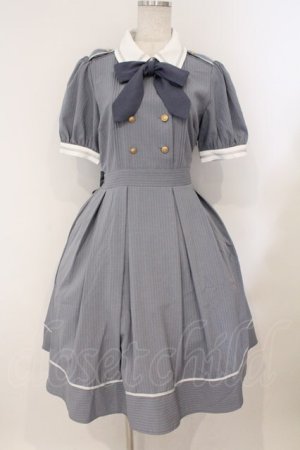 画像: Amavel / ピンストライプシャツカラーワンピース F サックス O-26-02-16-031-CA-OP-IG-OS