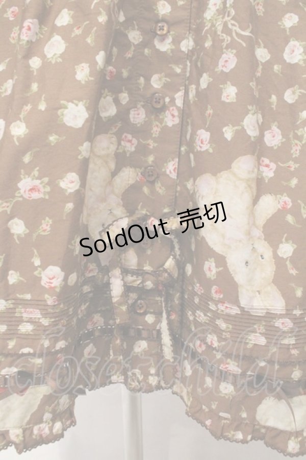 画像3: PINK HOUSE / バラ園うさぎミディワンピース  ショコラ O-26-02-16-037-LO-OP-OW-OS (3)