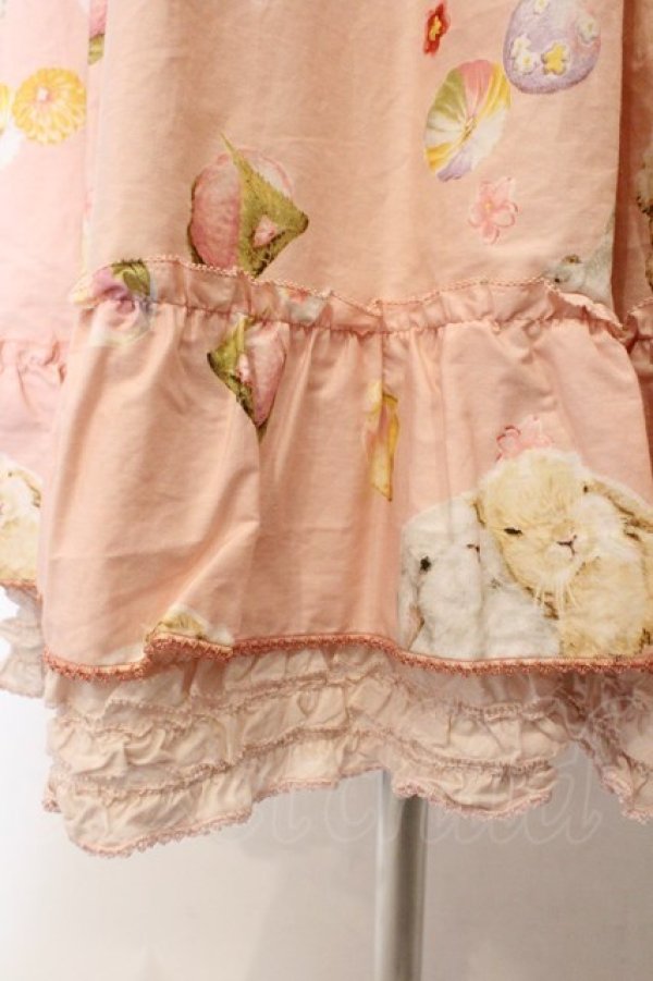 画像3: PINK HOUSE / 幸見うさぎプリントミディワンピース  ピンク O-26-02-16-039-LO-OP-OW-OS (3)