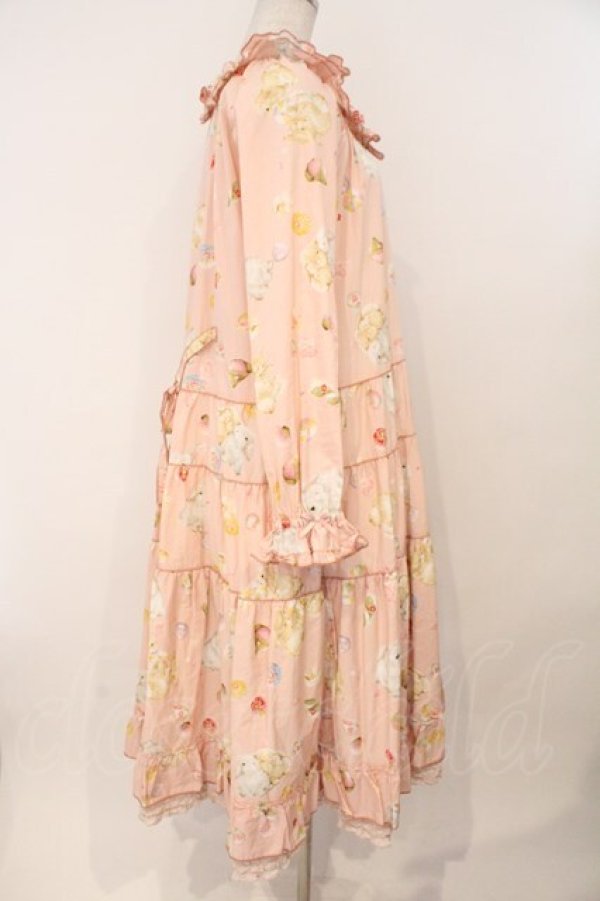 画像4: PINK HOUSE / 幸見うさぎプリントミディワンピース  ピンク O-26-02-16-039-LO-OP-OW-OS (4)