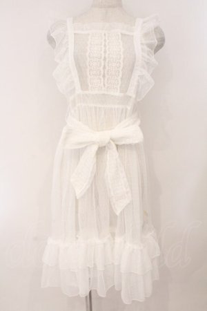 画像: axes femme kawaii / ドットチュールエプロン  オフシロ O-26-02-16-041-AX-OP-IG-OS