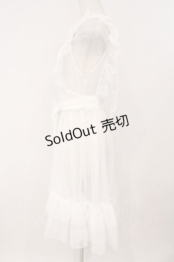 画像4: axes femme kawaii / ドットチュールエプロン  オフシロ O-26-02-16-041-AX-OP-IG-OS (4)