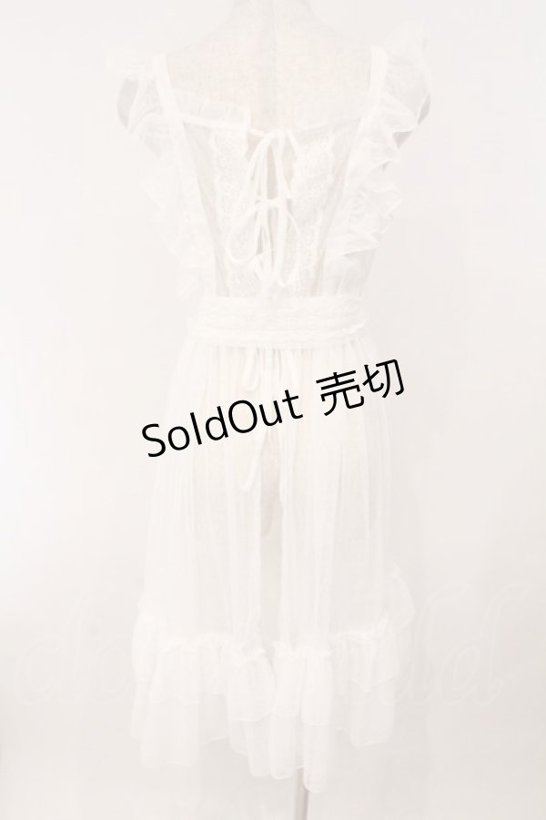 画像5: axes femme kawaii / ドットチュールエプロン  オフシロ O-26-02-16-041-AX-OP-IG-OS (5)