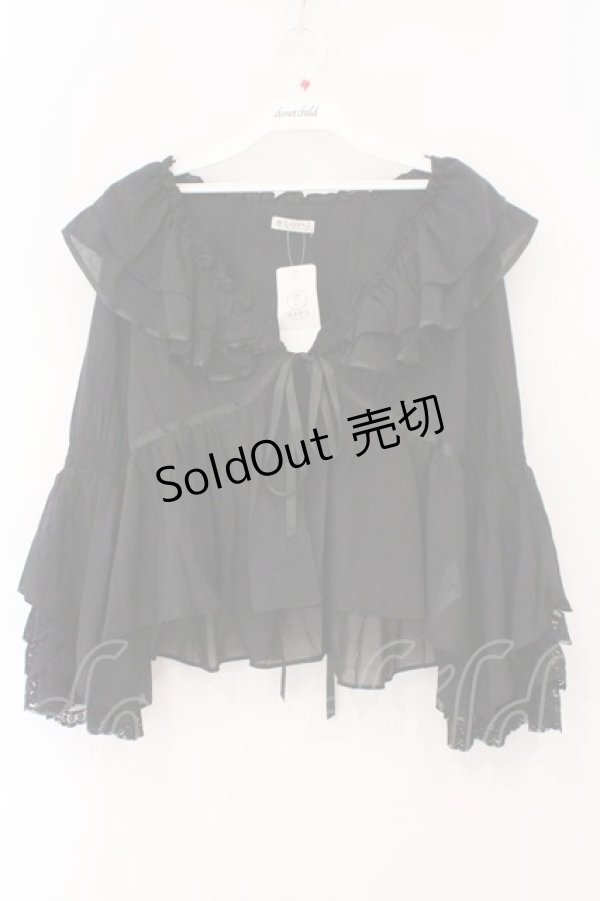 画像1: axes femme / レース袖フリルボレロ  クロ O-26-02-16-043-AX-TO-IG-OS (1)