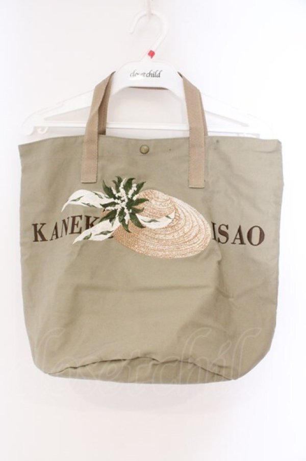 画像1: KANEKO ISAO / 帽子刺繍入りトートバッグ  ベージュ O-26-02-16-006-EL-BG-OW-OS (1)